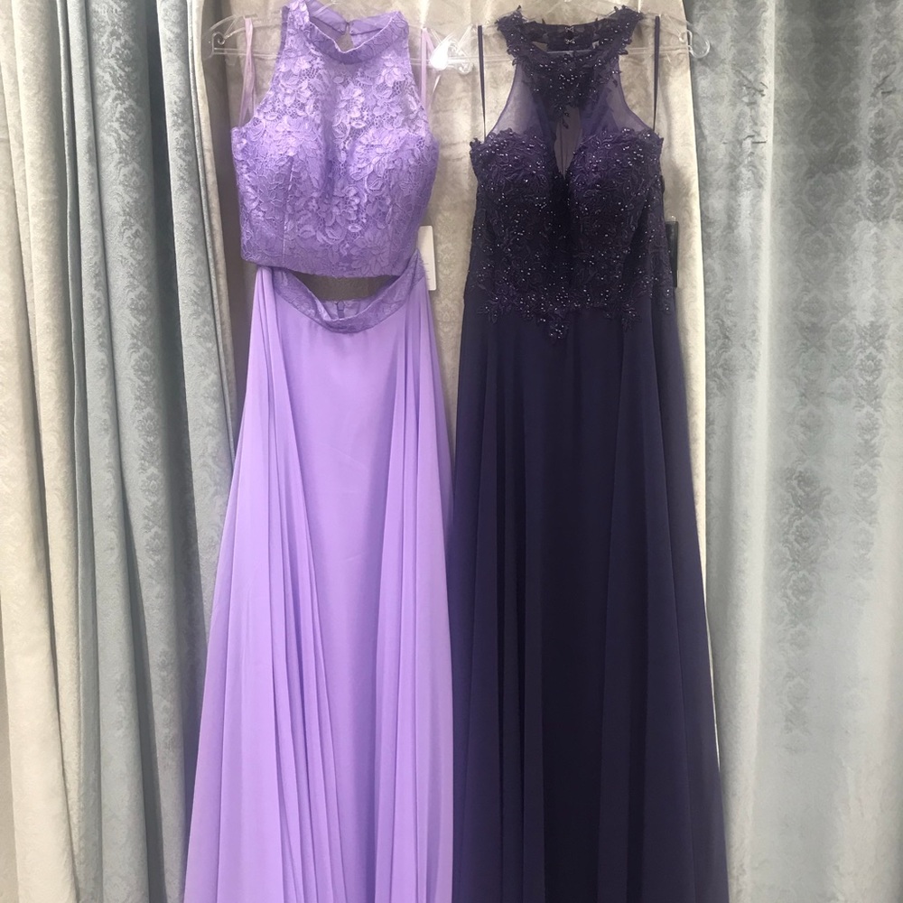 Lilac 2 piece and eggplant Prom dresses NEW each